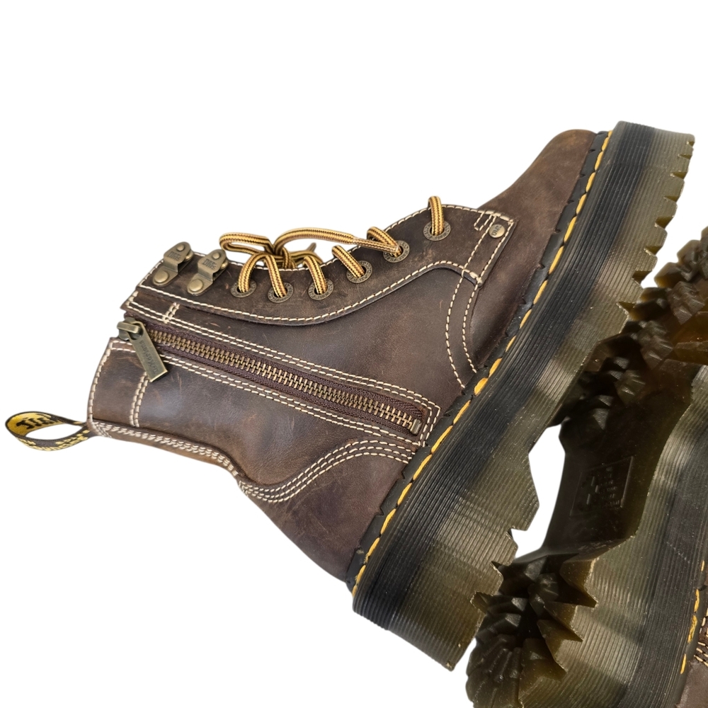 Dr. Martens Women's 6 Jadon Arc Crazy Horse Brown Leather Platform Lace-Up Boots - Picture 10 of 15